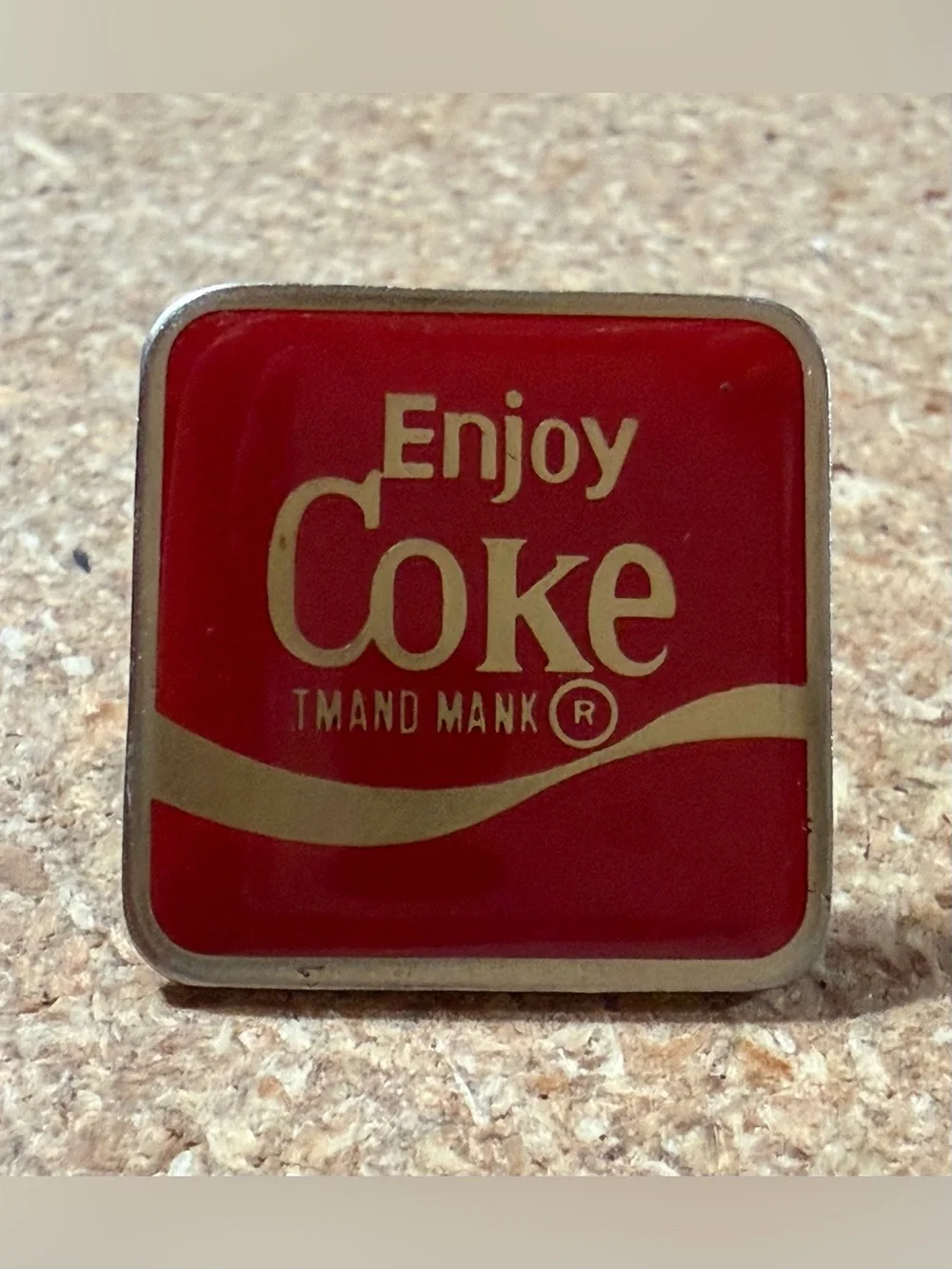 Vintage Coca Cola Enjoy Coke Lapel Pin Red Brooch Collectable